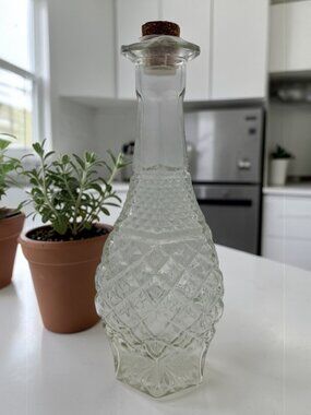Vintage Anchor Hocking Wexford Glass Decanter | Cut Glass Diamond Pattern